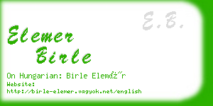 elemer birle business card